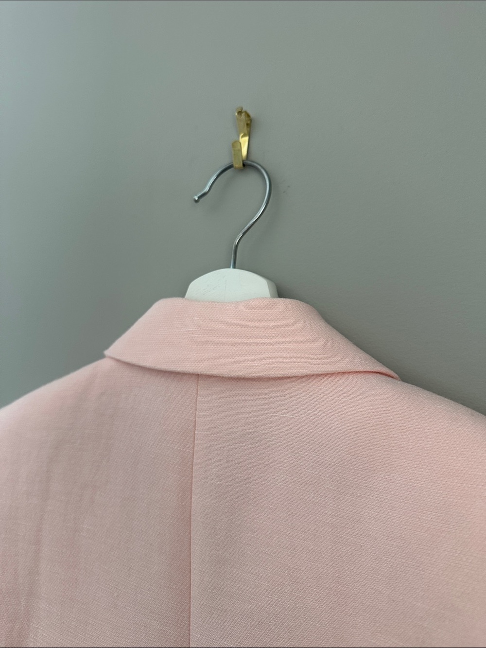 Zara Light Pink Single-Button Tailored Linen Blend Blazer - Picture 12 of 13